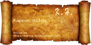Kapros Hilda névjegykártya